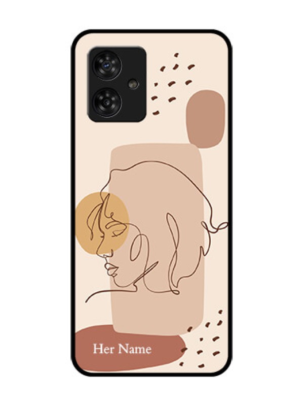 Custom Motorola Moto G64 5G Custom Metal Phone CaseCalm Woman Line Art Design