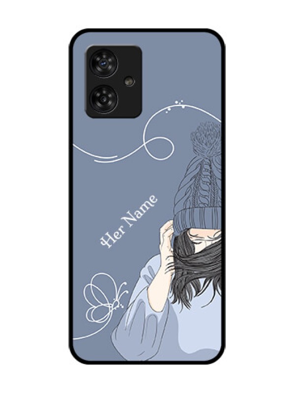 Custom Motorola Moto G64 5G Custom Metal Phone CaseGirl In Winter Outfit Design