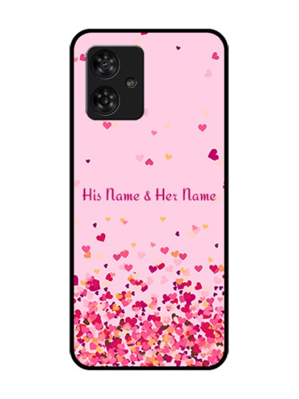 Custom Motorola Moto G64 5G Custom Metal Phone CaseFloating Hearts Design
