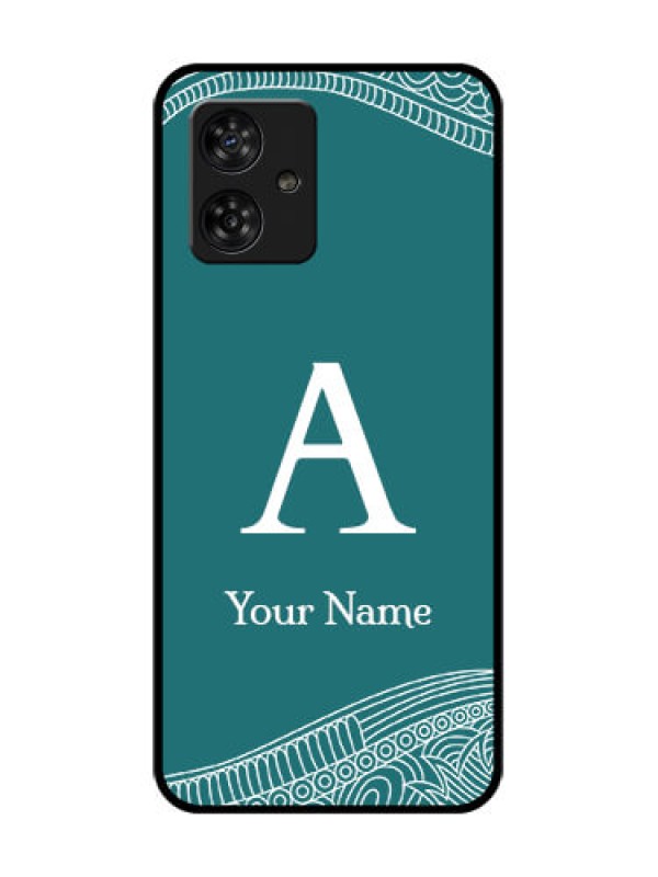 Custom Motorola Moto G64 5G Custom Metal Phone CaseLine Art Pattern With Custom Name Design