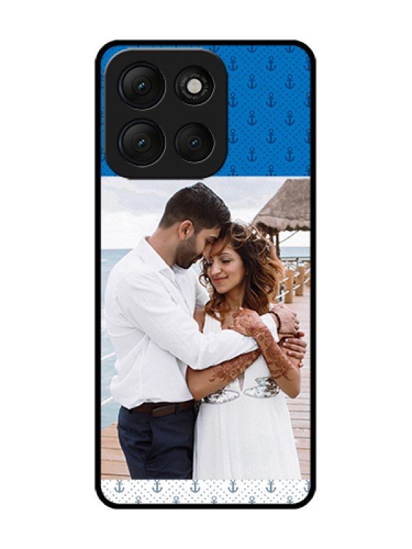 Custom Motorola G86 Power 5G Custom Metal Phone Case - Blue Anchors Design
