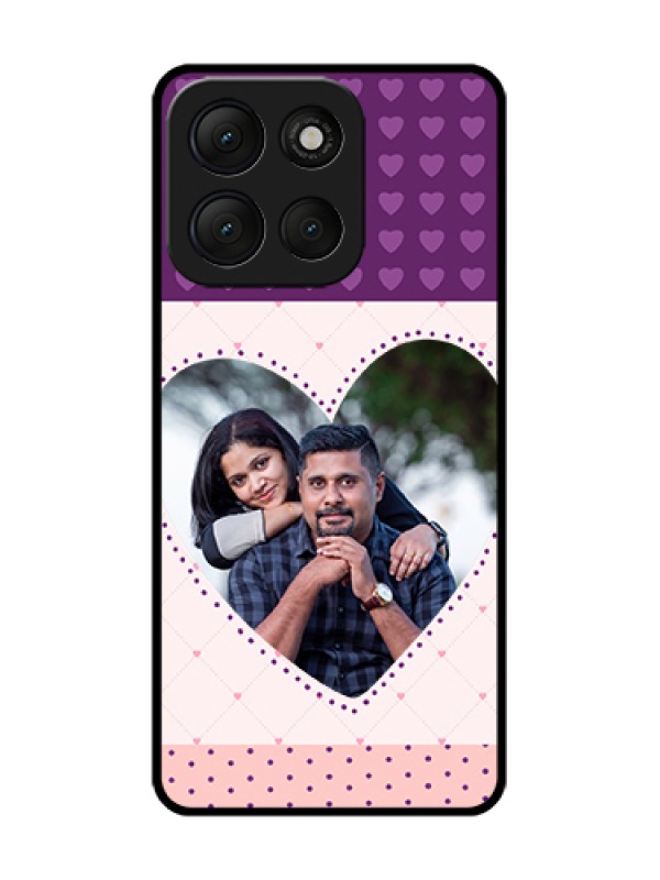 Custom Motorola G86 Power 5G Custom Metal Phone Case - Violet Love Dots Design