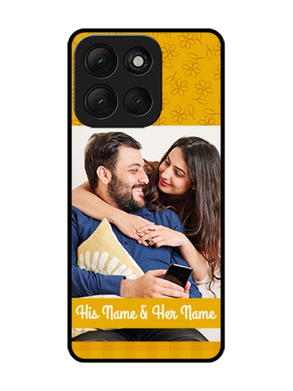 Custom Motorola G86 Power 5G Custom Metal Phone Case - Yellow Floral Design