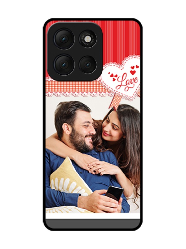 Custom Motorola G86 Power 5G Custom Metal Phone Case - Red Love Pattern Design