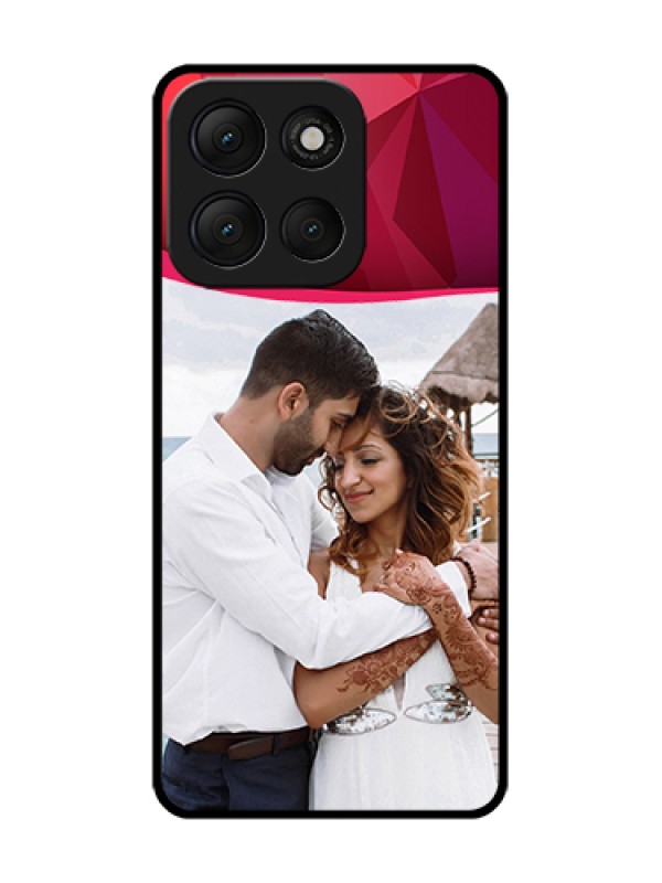 Custom Motorola G86 Power 5G Custom Metal Phone Case - Red Abstract Design