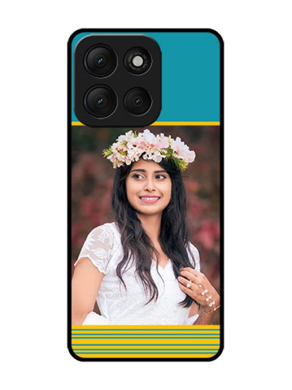 Custom Motorola G86 Power 5G Custom Metal Phone Case - Yellow & Blue Design
