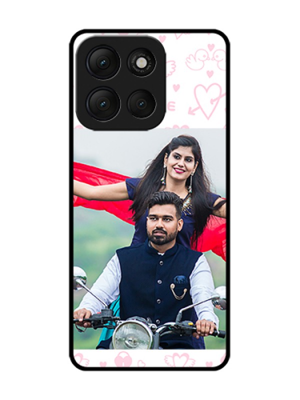 Custom Motorola G86 Power 5G Custom Metal Phone Case - Pink Flying Heart Design