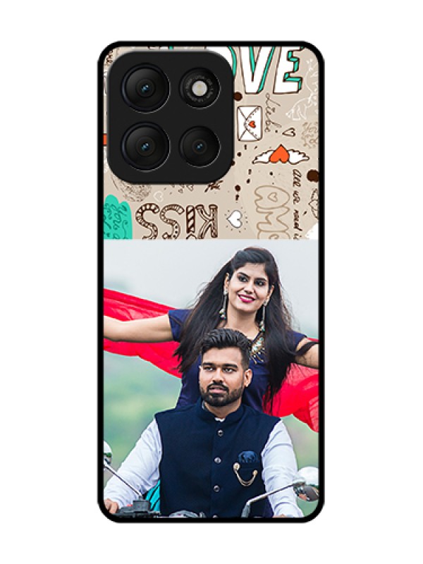 Custom Motorola G86 Power 5G Custom Metal Phone Case - Love Doodle Pattern