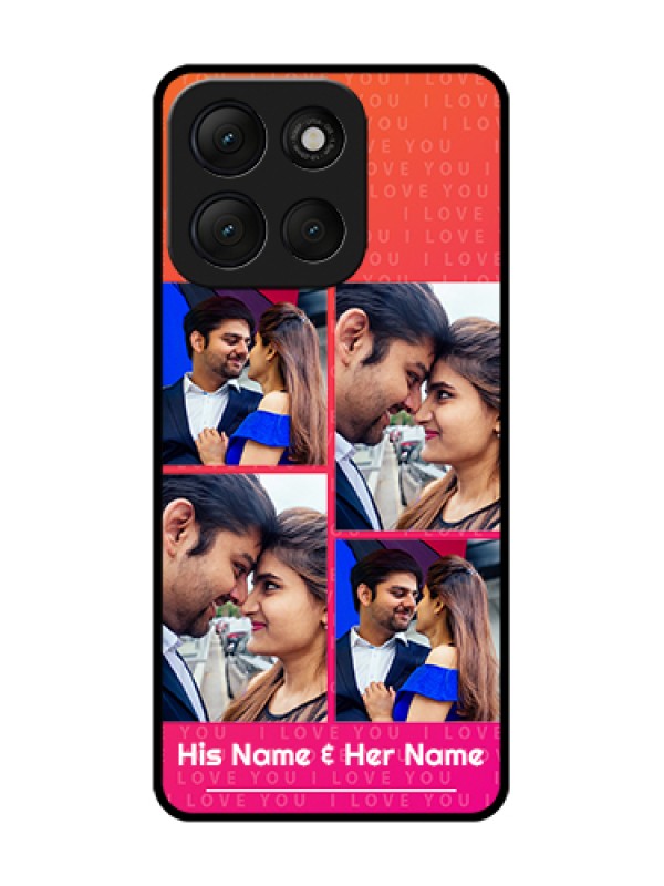 Custom Motorola G86 Power 5G Custom Metal Phone Case - I Love You Pink Design