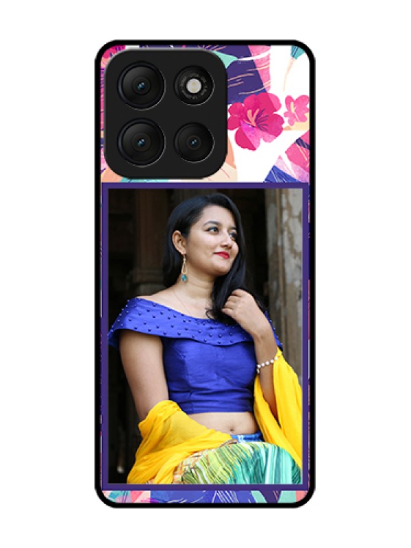 Custom Motorola G86 Power 5G Custom Metal Phone Case - Abstract Floral Design