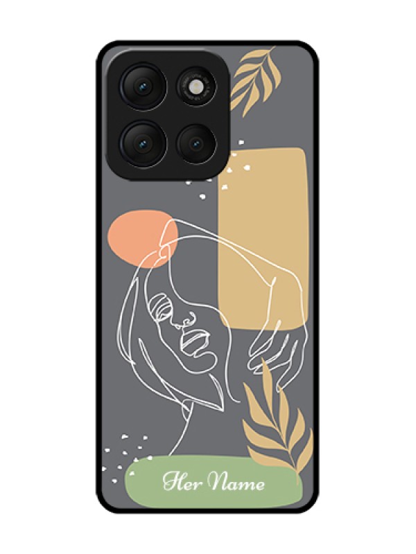 Custom Motorola G86 Power 5G Custom Metal Phone Case - Gazing Woman Line Art Design