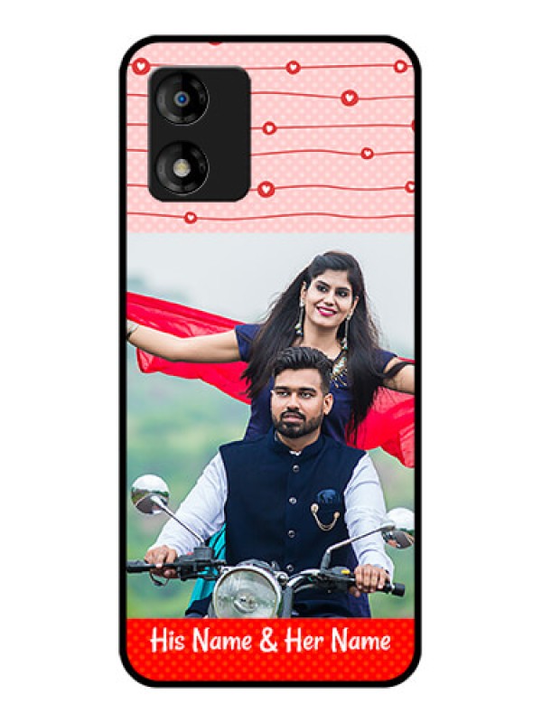 Custom Motorola Moto E13 Custom Metal Phone CaseRed Pattern Case Design