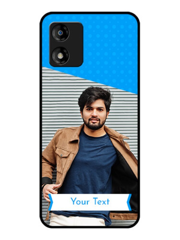Custom Motorola Moto E13 Custom Metal Phone CaseSimple Blue Color Design