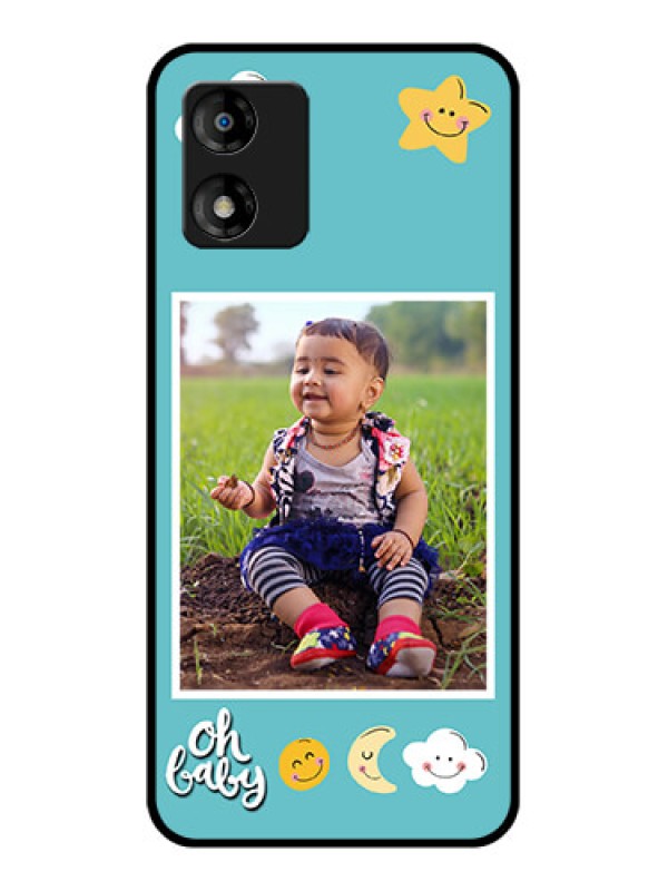 Custom Motorola Moto E13 Custom Metal Phone CaseSmiley Kids Stars Design