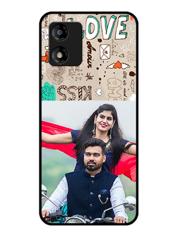 Custom Motorola Moto E13 Custom Metal Phone CaseLove Doodle Pattern