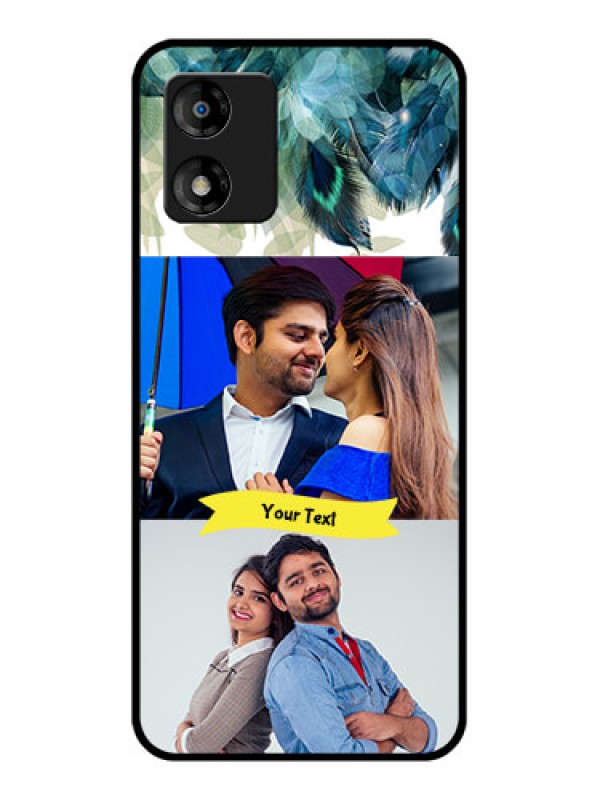 Custom Motorola Moto E13 Custom Metal Phone CaseImage With Boho Peacock Feather Design