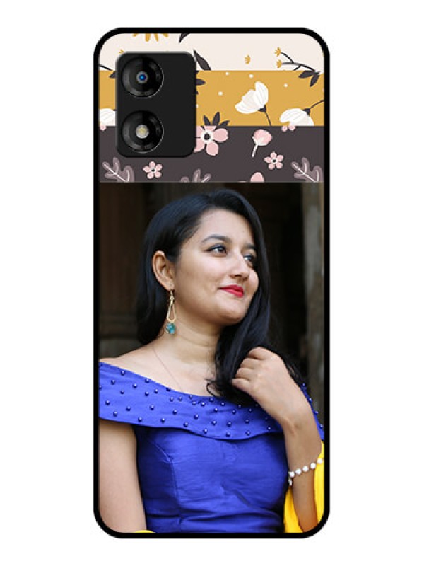 Custom Motorola Moto E13 Custom Metal Phone CaseStylish Floral Design