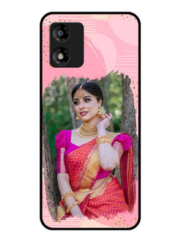 Custom Motorola Moto E13 Custom Metal Phone CaseGold Glitter Splash Design