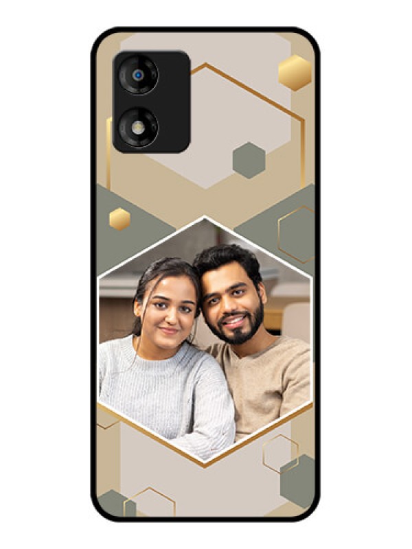 Custom Motorola Moto E13 Custom Metal Phone CaseStylish Hexagon Pattern Design