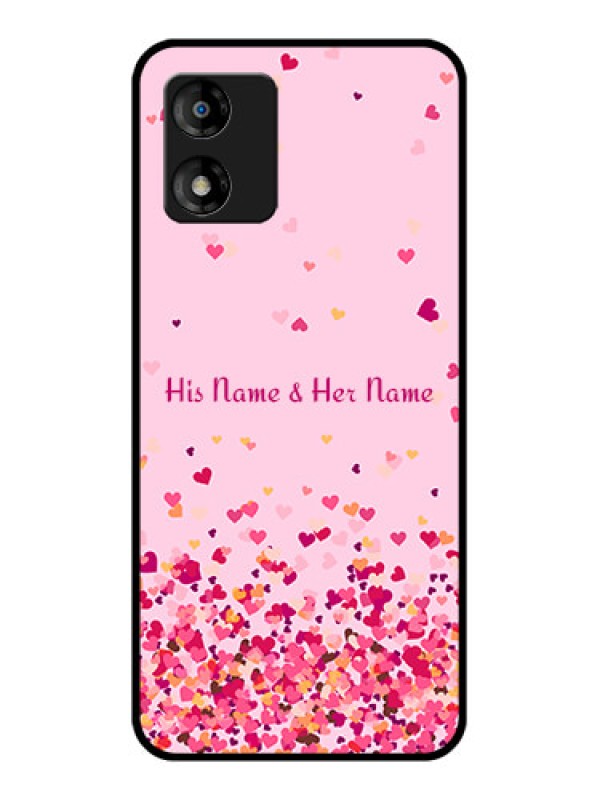 Custom Motorola Moto E13 Custom Metal Phone CaseFloating Hearts Design
