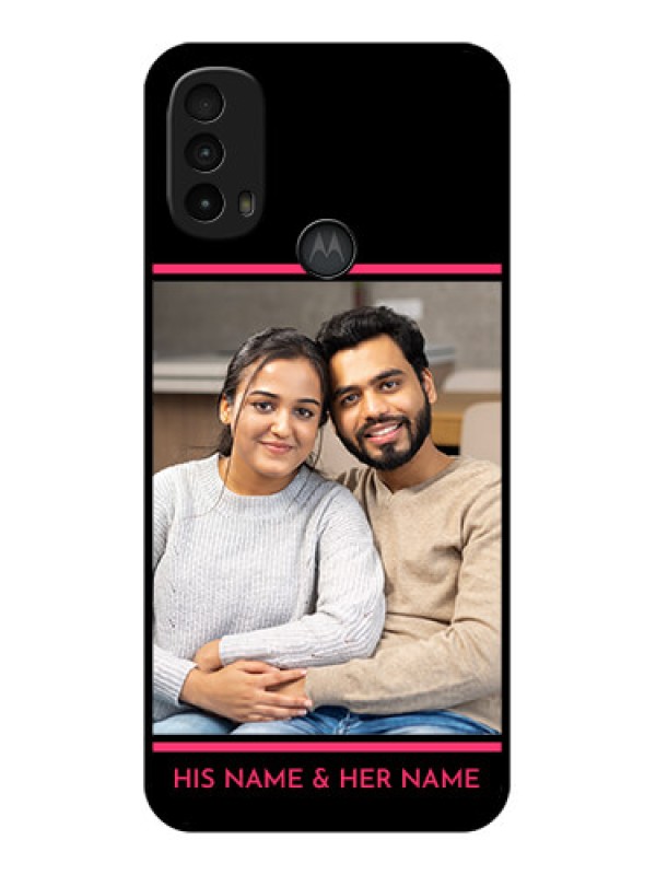 Custom Moto E40 Custom Metal Phone Case - With Add Text Design