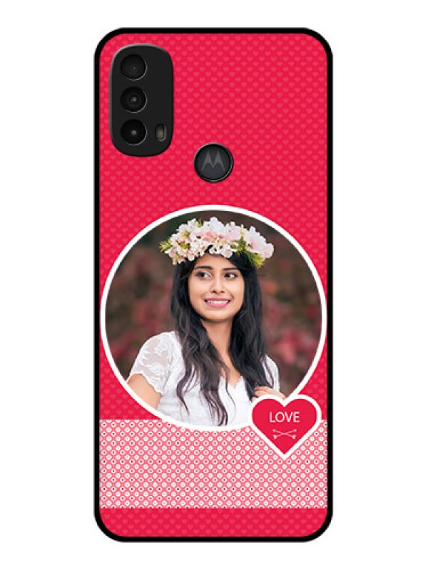 Custom Moto E40 Custom Metal Phone Case - Pink Color Pattern Design