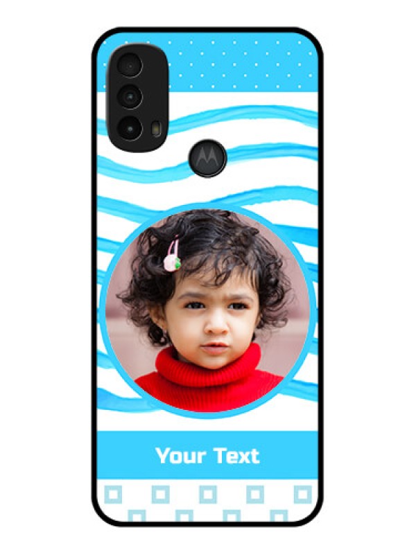 Custom Moto E40 Custom Metal Phone Case - Simple Blue Case Design