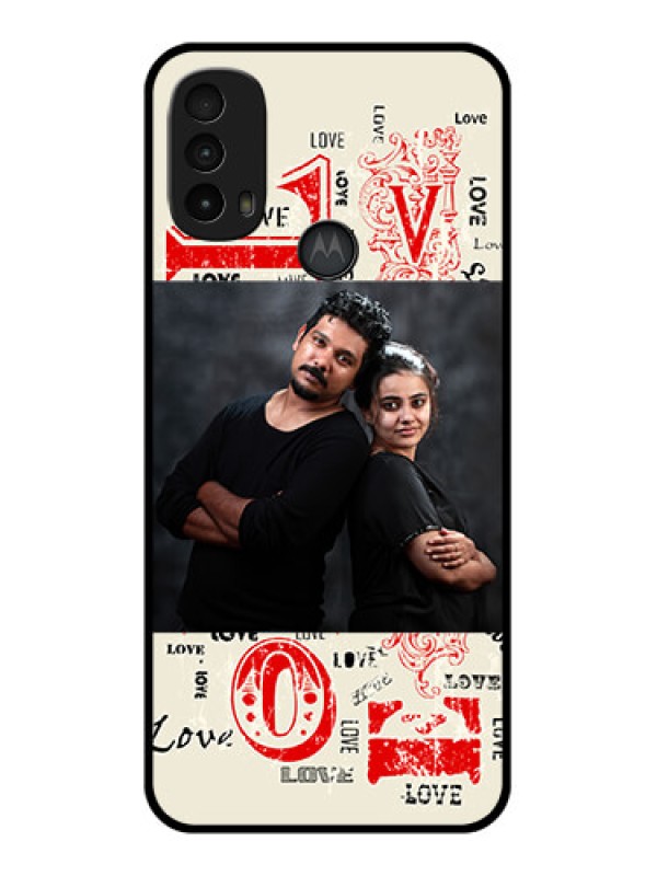 Custom Moto E40 Custom Metal Phone Case - Trendy Love Design Case