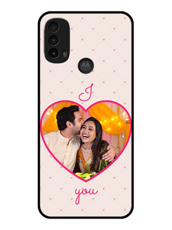 Custom Moto E40 Custom Metal Phone Case - Heart Shape Design