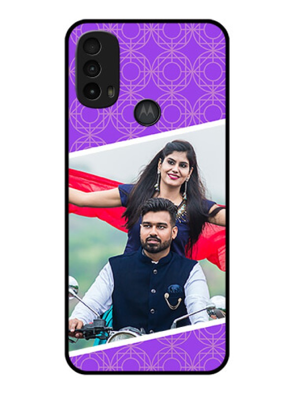 Custom Moto E40 Custom Metal Phone Case - Violet Color Pattern Design