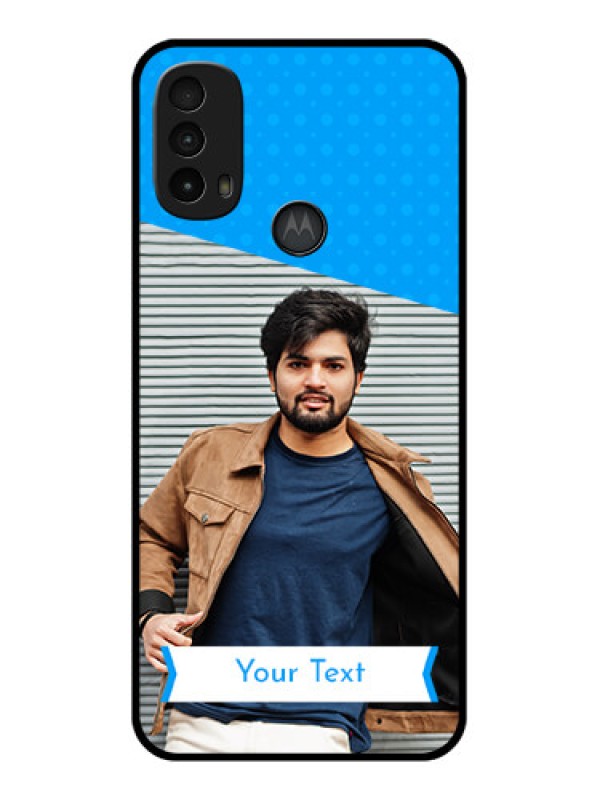 Custom Moto E40 Custom Metal Phone Case - Simple Blue Color Design