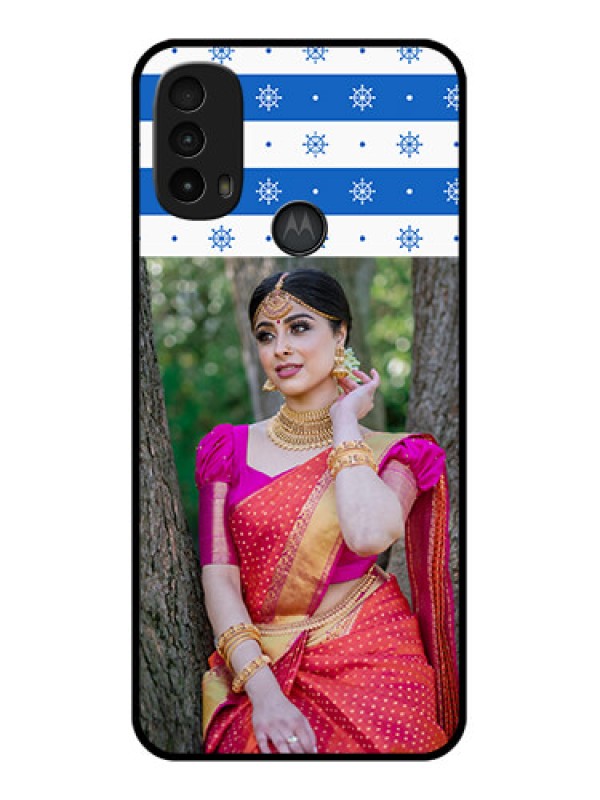 Custom Moto E40 Custom Metal Phone Case - Snow Pattern Design