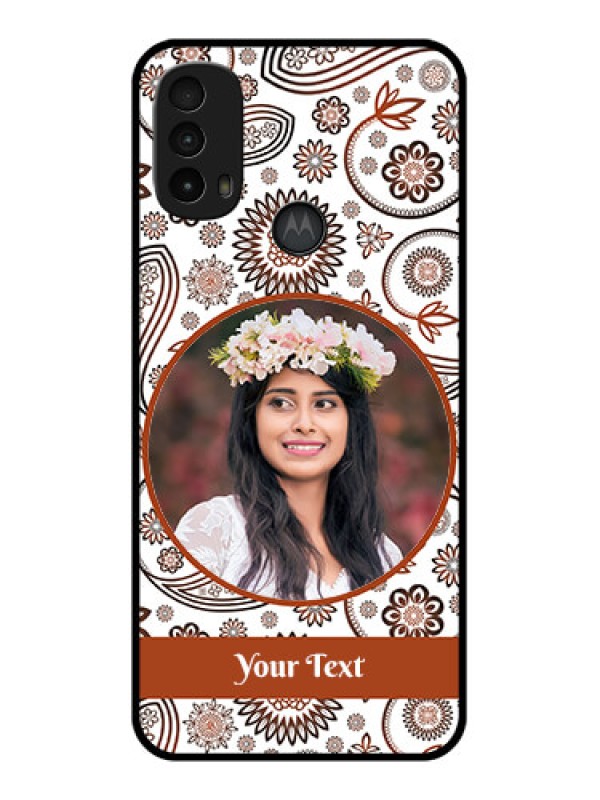 Custom Moto E40 Custom Metal Phone Case - Abstract Flower Design