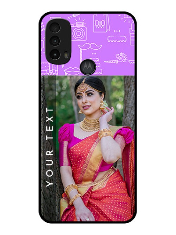 Custom Moto E40 Custom Metal Phone Case - Birthday Icons Design