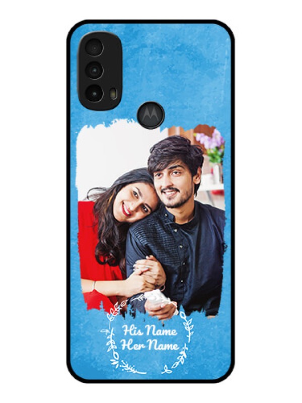 Custom Moto E40 Custom Metal Phone Case - Blue Color Vintage Design