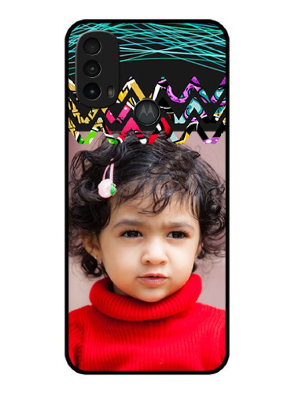 Custom Moto E40 Custom Metal Phone Case - Neon Abstract Design