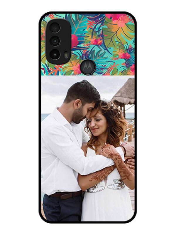 Custom Moto E40 Custom Metal Phone Case - Watercolor Floral Design