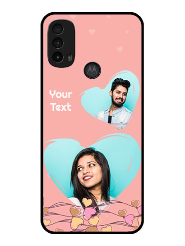 Custom Moto E40 Custom Metal Phone Case - Love Doodle Design