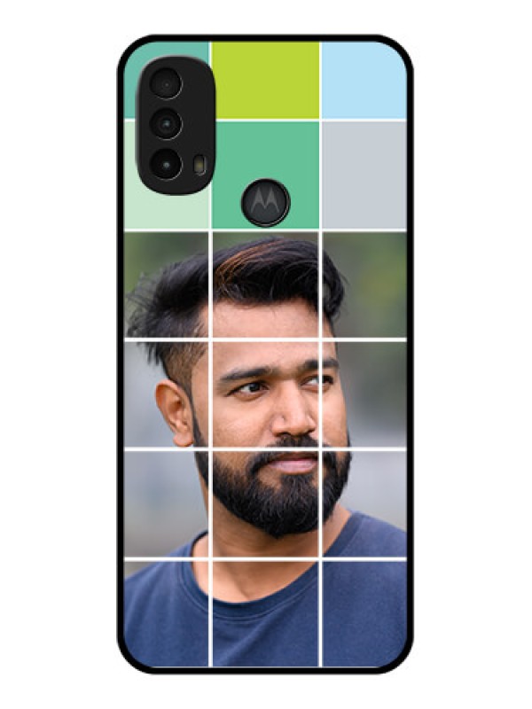 Custom Moto E40 Custom Metal Phone Case - With White Box Pattern