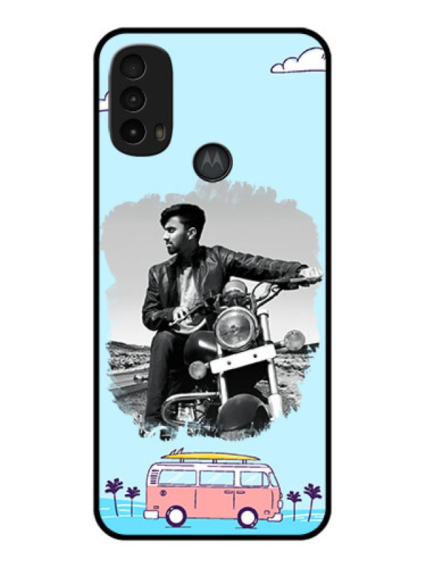 Custom Moto E40 Custom Metal Phone Case - Travel and Adventure Design