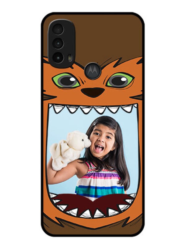 Custom Moto E40 Custom Metal Phone Case - Owl Monster Back Case Design