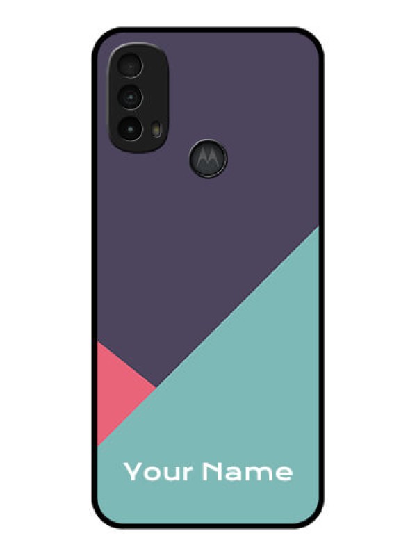 Custom Moto E40 Custom Metal Phone Case - Tri Color Abstract Design