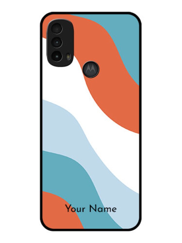 Custom Moto E40 Custom Metal Phone Case - Coloured Waves Design