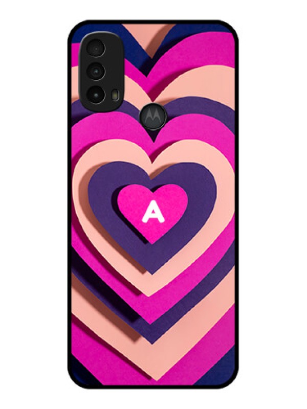 Custom Moto E40 Custom Metal Phone Case - Cute Heart Pattern Design