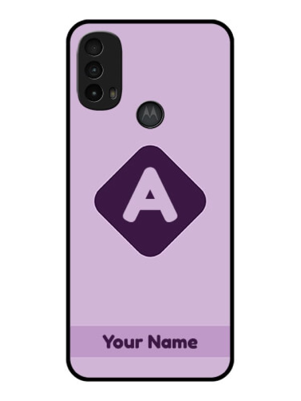 Custom Moto E40 Custom Metal Phone Case - Custom Letter In Curved Badge Design