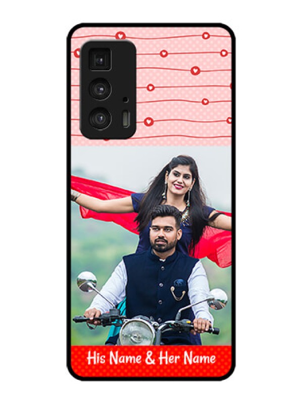 Custom Edge 20 Pro Custom Metal Phone Case - Red Pattern Case Design