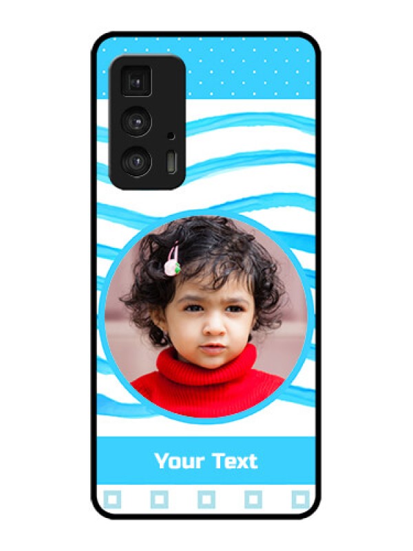 Custom Edge 20 Pro Custom Metal Phone Case - Simple Blue Case Design
