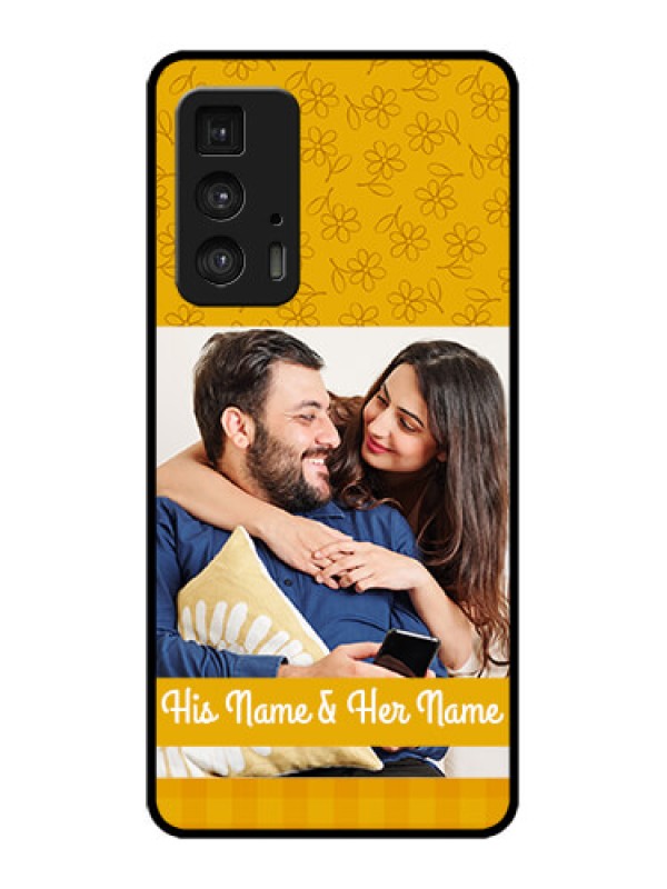 Custom Edge 20 Pro Custom Metal Phone Case - Yellow Floral Design