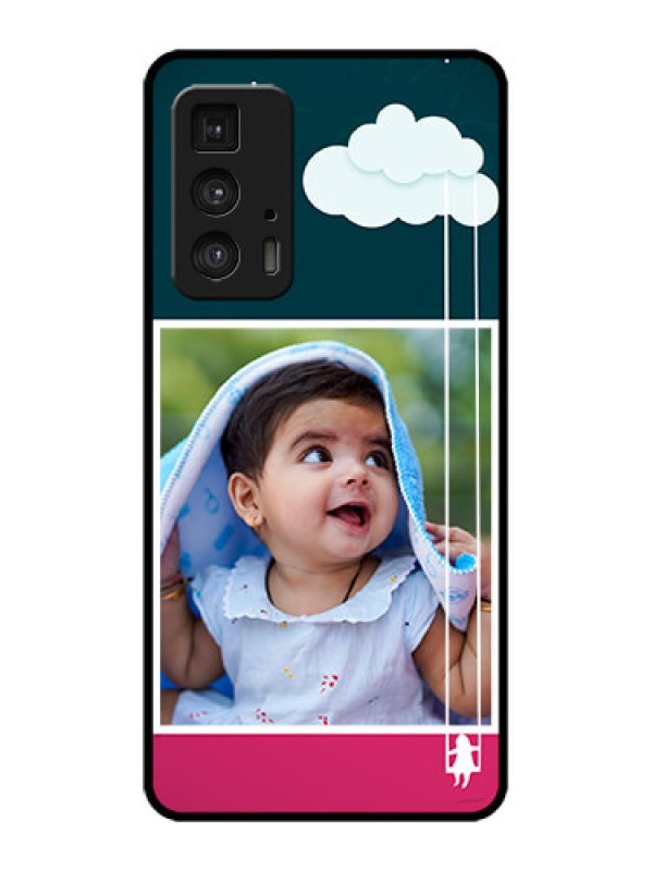 Custom Edge 20 Pro Custom Metal Phone Case - Cute Girl With Cloud Design