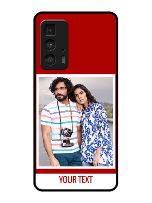 Custom Edge 20 Pro Custom Metal Phone Case - Red Color Design